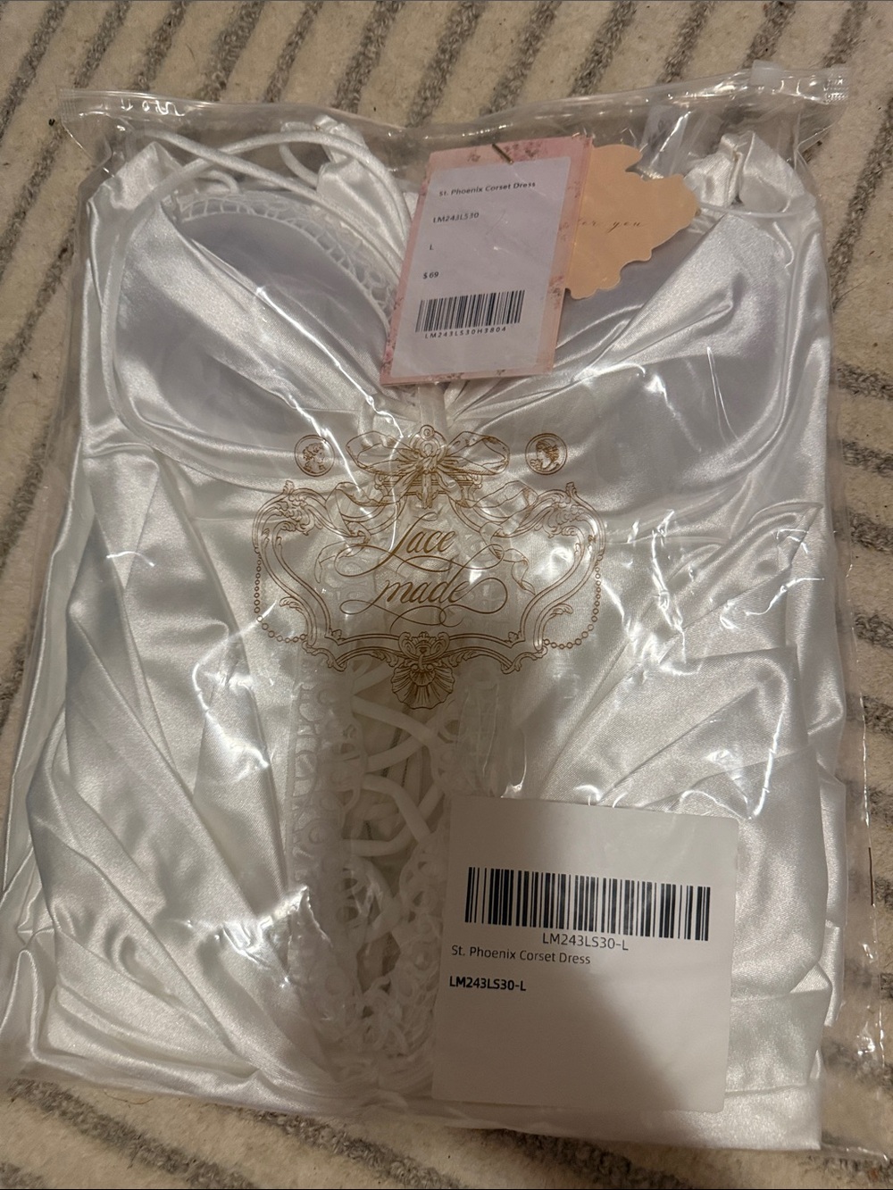 Lacemade Women's White Satin Corset Dress - Picture 2 of 4